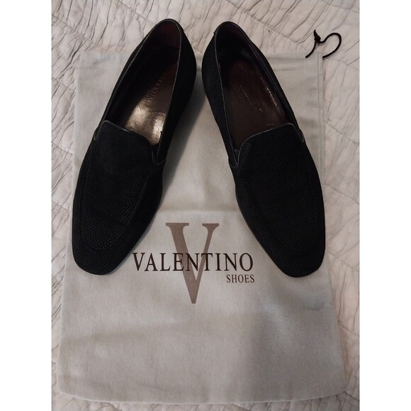 Men’s Black Suede Valentino Loafers Dress Shoes EU Size 39 main image 7